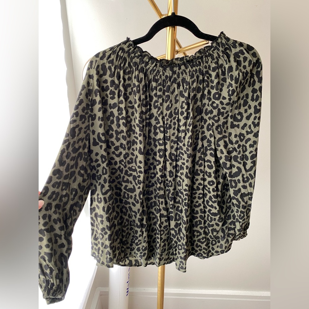Green Cheeta Blouse